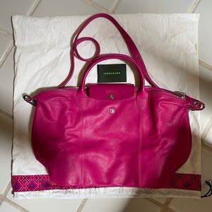 Longchamp le pliage cuir leather handbag